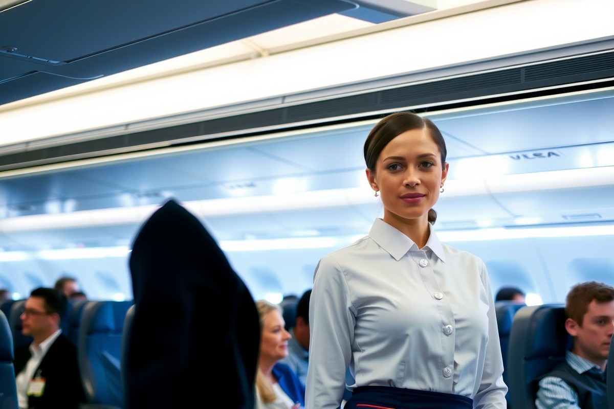 Иллюстрация сценки на борту самолета Eastern Airlines.